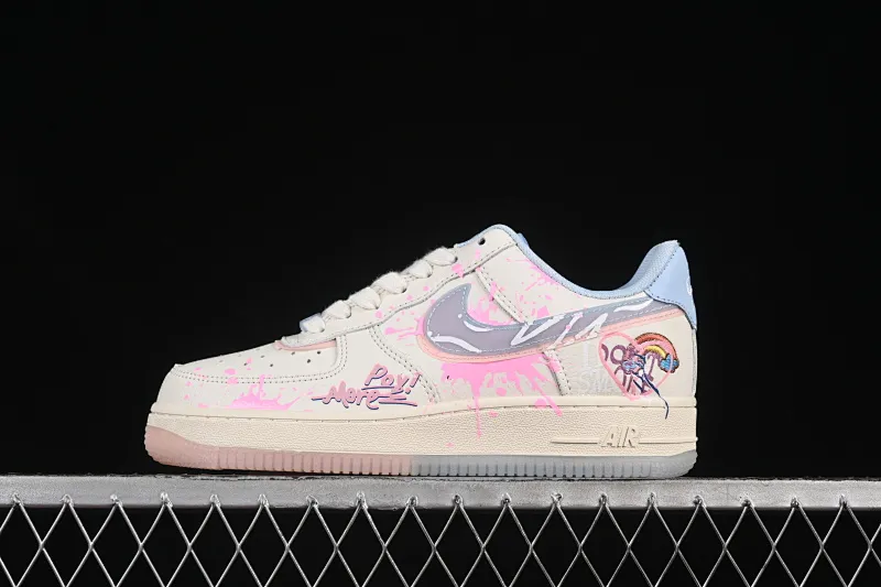 All categories Nk Air Force 1 Air Force series Nk Air Force 1 Low Air Force low top Nike Air Force 1'07 Low "Pink and Blue Love" 520 series limited pink and blue love Air Force 1 low top casual sneakers CW1574-058